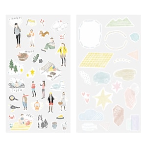 GOING OUT Midori Seal Collection Two Sheets Planner Stickers Calendar Stickers Planning Stickers Rainbow Stickers | 2638