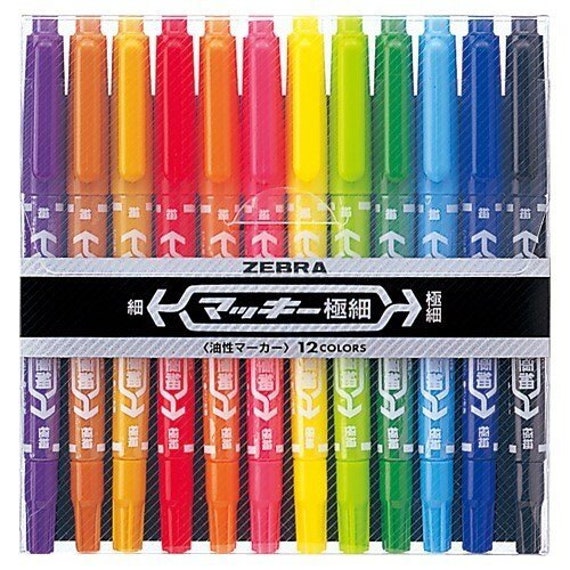Zebra Mckee Double-Sided Extra Fine Permanent Refillable Marker / PackBlue  / 10 Pcs