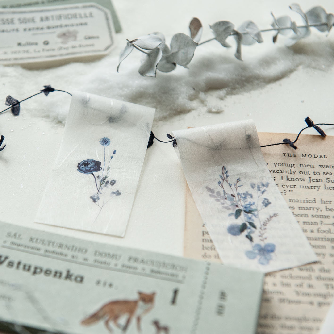 MU Lifestyle WHITE Threads Natural Textured Paper Ephemera Pressed Paper Translucent Paper Planner Paper *Read Description* |  NTP-04