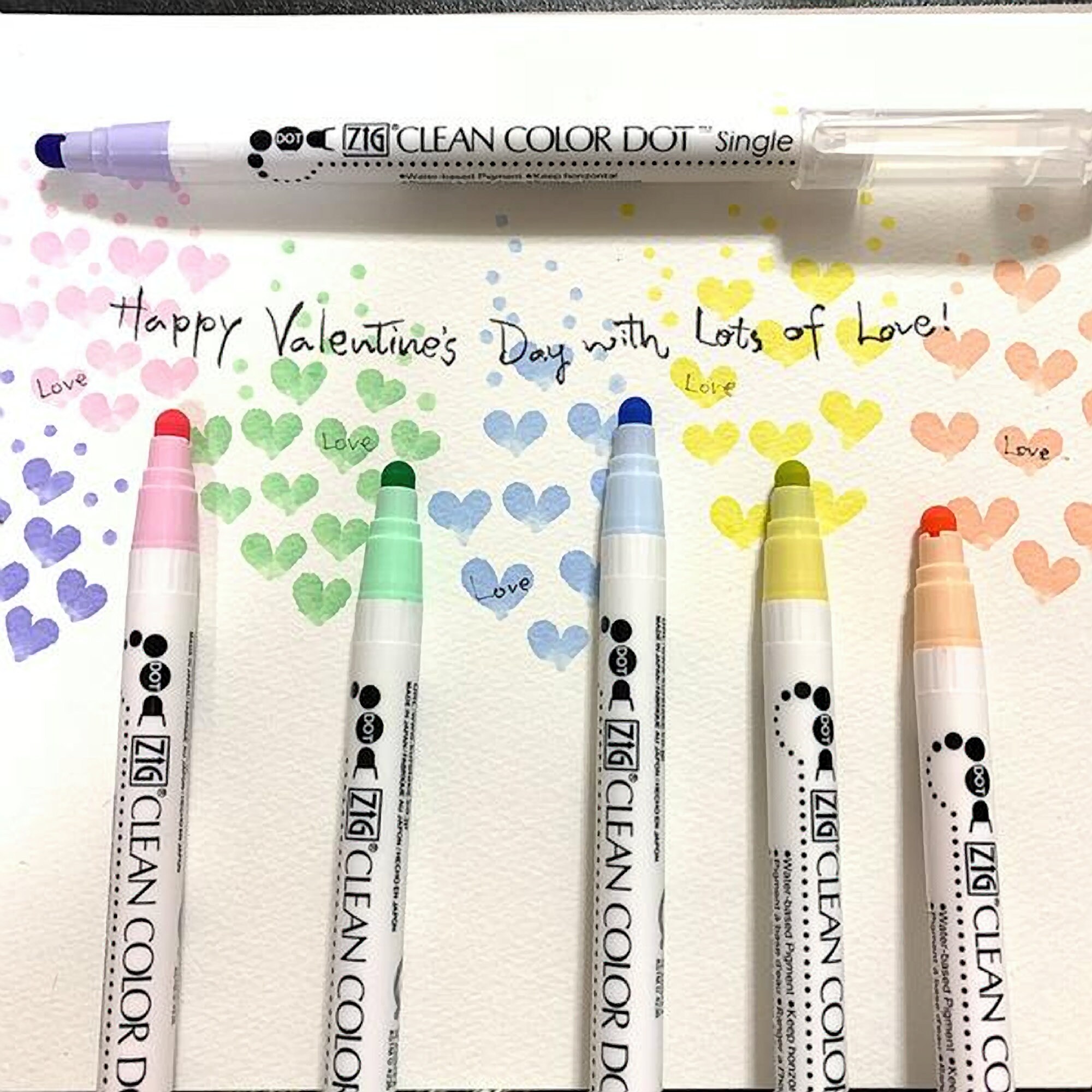 GraduRecolor6本セット Kuretake BUTTER Zig Clean Color Dot MILD Highlighter Colors