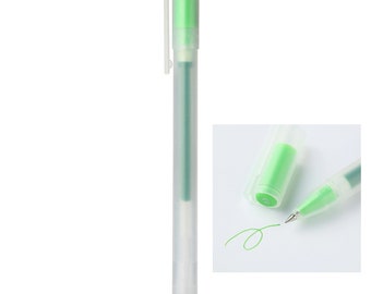 無印良品 イエローグリーン ゲルインク キャップ式ボールペン 0.38mm