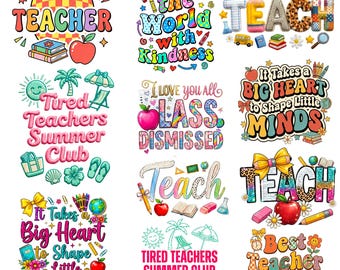 Paquete de archivos SVG para profesores, SVG sobre la vida del profesor, SVG de regreso a clases, SVG con frases para profesores, Agradecimiento al profesor, Cricut