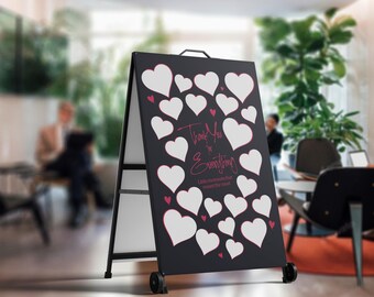 Heart Signature Poster, End of Year Teacher Gift, Class Sign art, Teacher Appreciation Printable, Coworker Gift, Farewell Memory Board