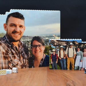 Printed Family Picture Building Blocks Puzzle
