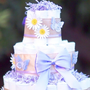3-Tier Diaper Cake: Nature Theme Baby Shower Centerpiece