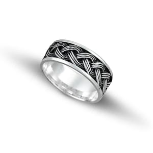 Sterling Silver 925 Men Band Ring - Gift for Him - Hipster Ring
