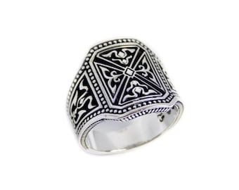 Sterling Silver Men's Ring With Onyx Stone - Etsy