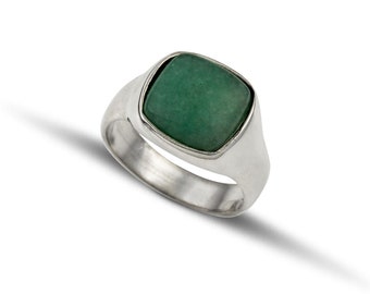 Bague homme en argent massif 925 avec pierre d'agate