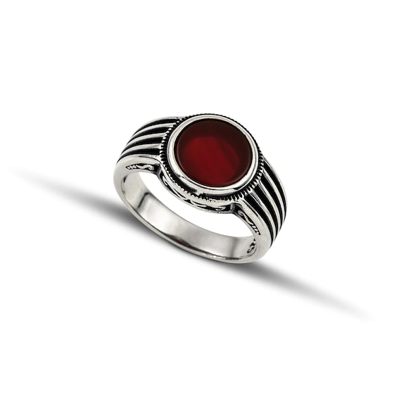 925 Argento Sterling Creato IN Laboratorio Rubino Anello 925 Argento Sterling Creato IN Laboratorio Rubino Anello