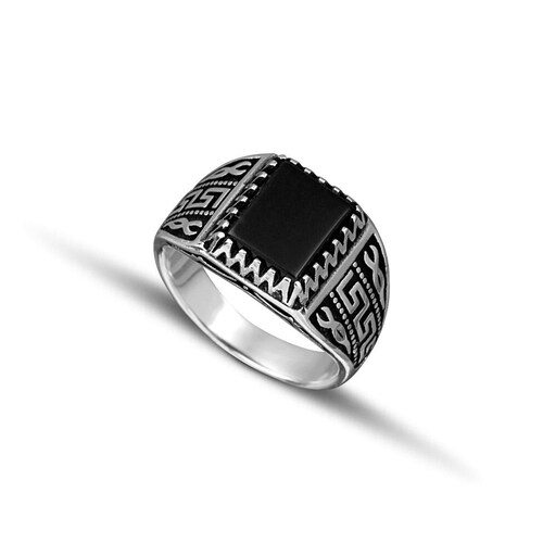 Sterling Silver Men's Ring With Onyx Stone - Etsy