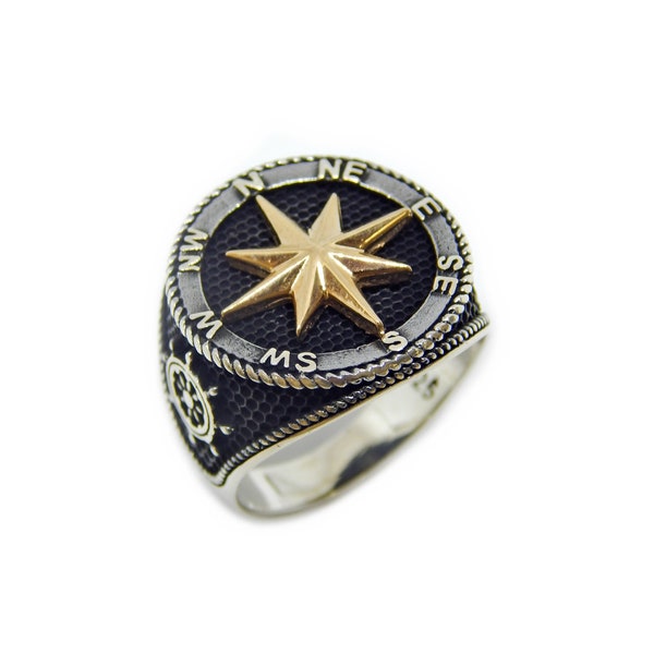 Sterling Silver Compass Ring