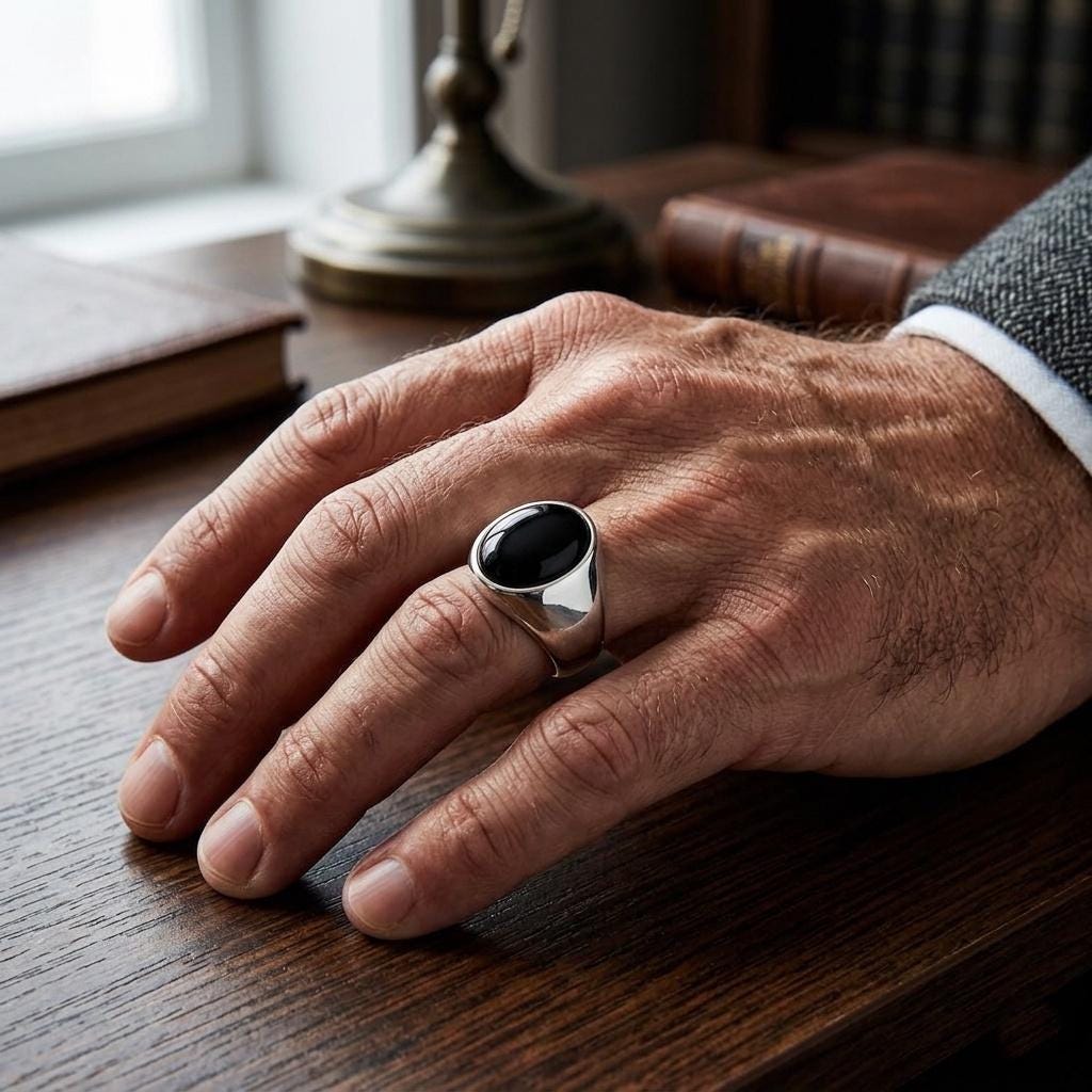 Sterling Silver 925 Men Ring With Onyx Stone - Etsy