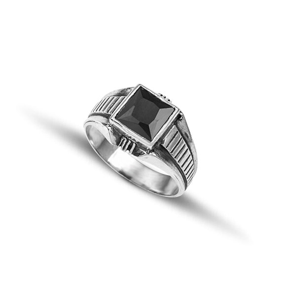 Sterling Silver 925 Men Ring with zircone stone