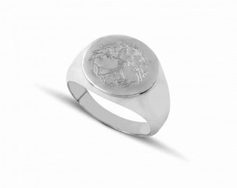 Sterling silver 925 unisex ring with tree of life