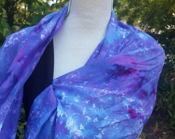 Silk Velvet Tie Dye Scarf