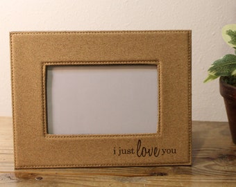 Personalized Cork Photo Frame, holds 4" x 6" picture