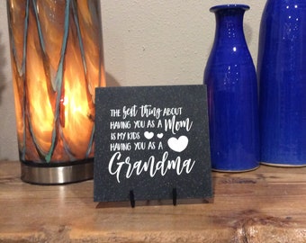 Grandma Gift, Laser Engraved Corian Home Decor (6x6)