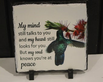 My Mind still talks to  you 7.5" x 7.5" Slate Home Decor