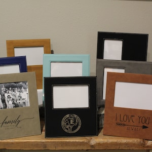 Leatherette Picture Frame w/Engraving Area