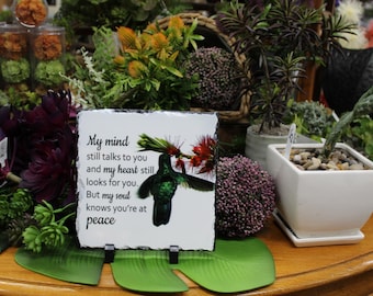 My mind still talks to you 7.5" x 7.5" Slate Home Decor