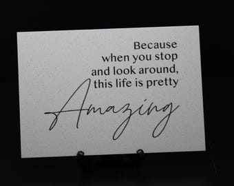 Amazing Life Corian Tile, Inspirational Home Decor (6.5x9.5)