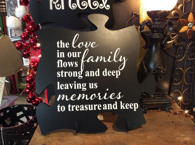 The Love In Our Family Connectable Wall Puzzle Piece Etsy