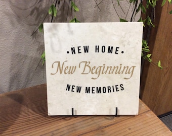 Engraved Corian New Home Decor, Customizable 8x8