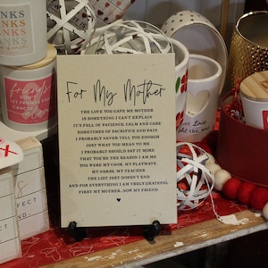 For My Mother- 6.5 x 9.5 Corian Tile Home Decor