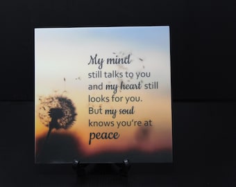 My Mind still talks to  you, Dandelion 8x8 Corian Tile Home Decor