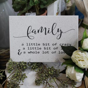 Family, 9.5" x 6.5" Corian Decorative Tile, customizable home decor