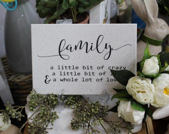Family, 9.5" x 6.5" Corian Decorative Tile, customizable home decor