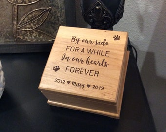 Small Custom Pet Urn, personalized laser engraving, 5 1\2" x 3.25" x 5 1\2"