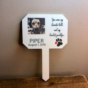 Pet Memorial Marker, 6&quot; x 8&quot; Corian, Customized