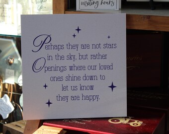 Laser Engraved Memorial Quote, Corian Home Decor (12x12")