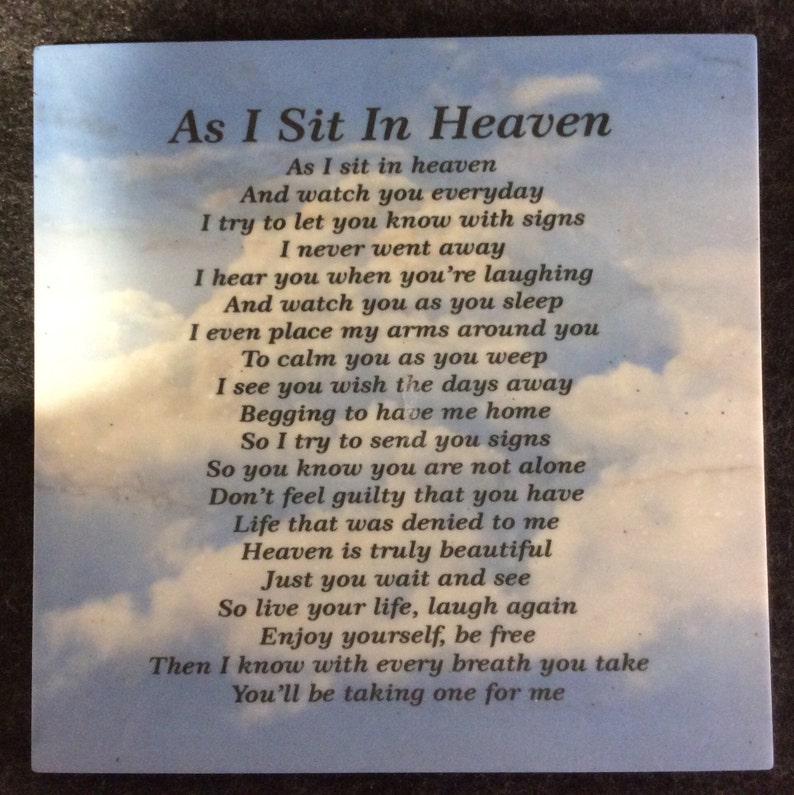 As I Sit In Heaven, 8x8 Corian Home Decor image 1