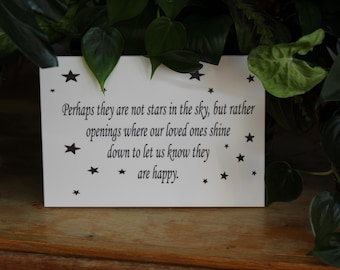 Perhaps they are not stars in the sky - 6.5” x 9.5” Laser Engraved Corian Home Decor