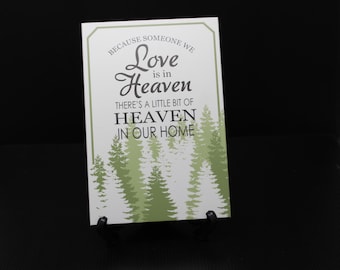 Memorial Laser Engraved Tile, Heaven In Our Home, Bereavement Gift