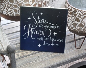 Stars in Heaven Corian Tile - Memorial Gift (8x8")