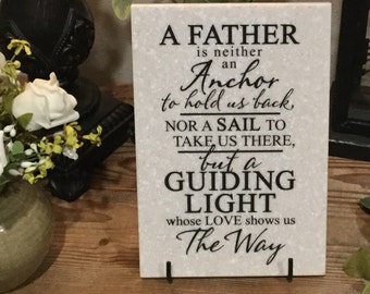 A FATHER - 6.5" x 9.5" Laser Engraved Corian Home Decor