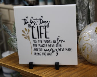Laser Engraved Corian Home Decor, Inspirational Quote (8x8)