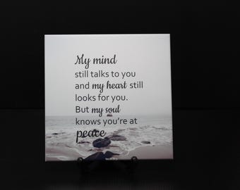 My Mind still talks to  you, Ocean 8x8 Corian Home Decor