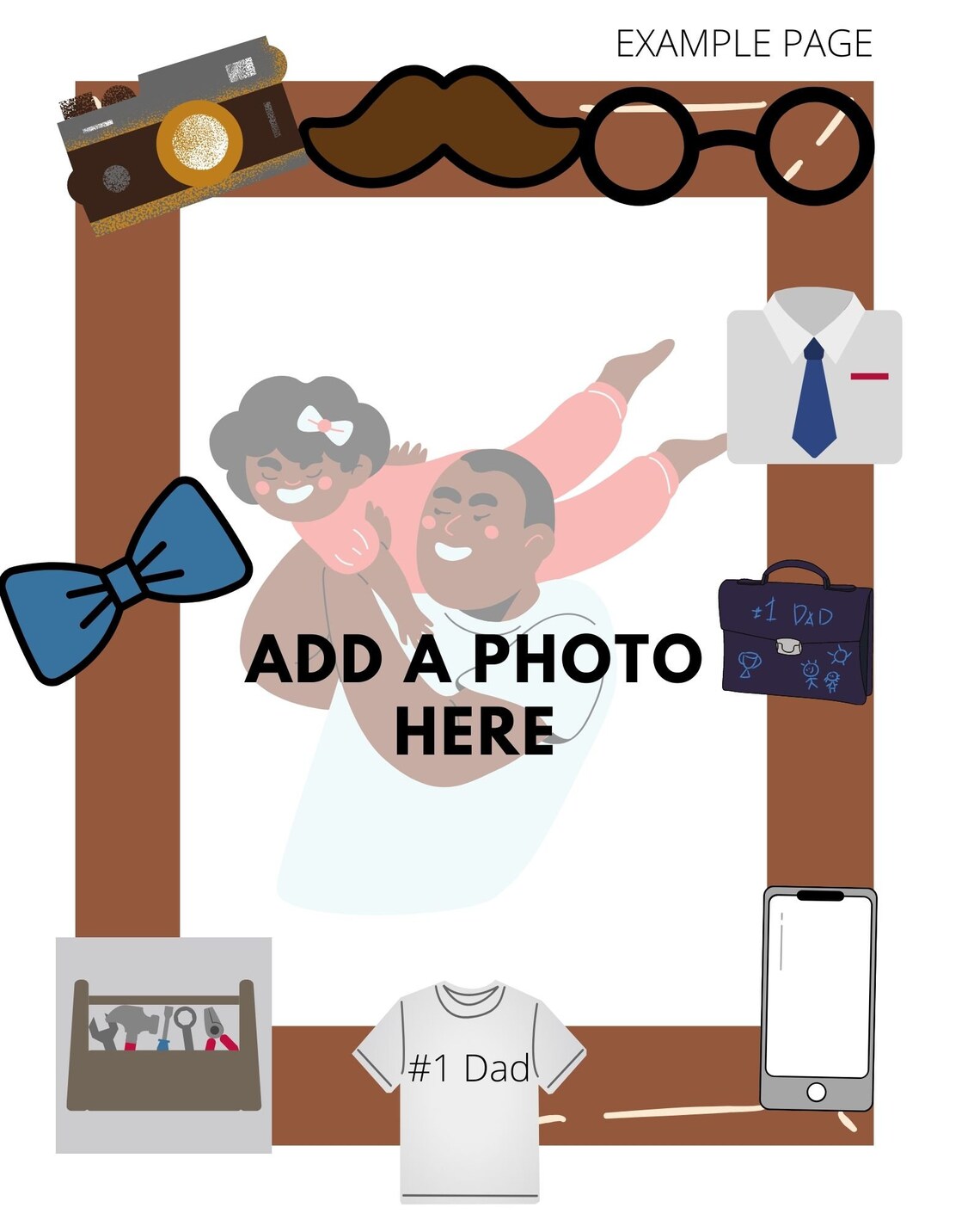 Printable Father's Day Frame Birthday Printable Frame Etsy