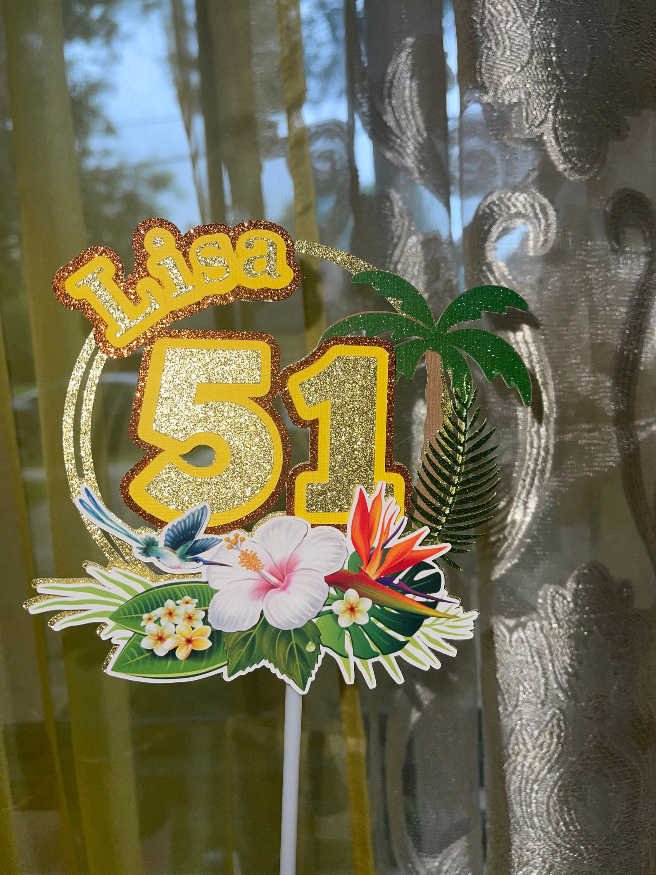 Luau Cake Topper Hawaiian Cake Topper Etsy