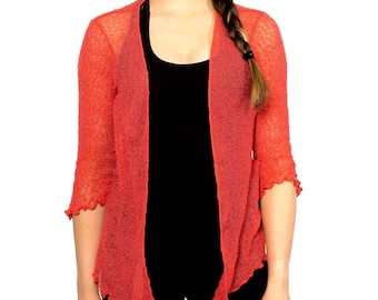Light Sweater, Sheer Knitted Top, Knit Stretchy Cardigan, Boho Wedding Knitted Wrap, Bridal Bolero Cover Up, Gift Women