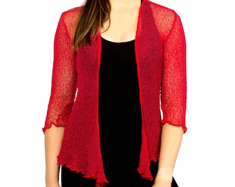 Loose Knit Sweater, Lightweight Cardigan, Dance Evening Shrug, Laced Coverup, Knit Coverup, Sheer Knit Top, Vacation Cover Up