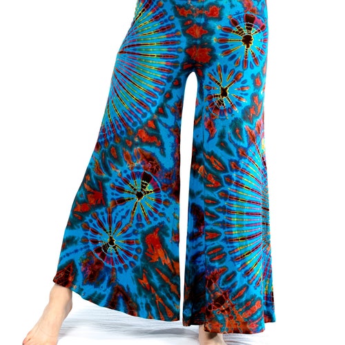 Wide Leg Hippie Boho Tie Dye Palazzo Pants S-2X Festival Bell - Etsy