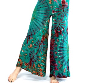 Pantalon palazzo tie-dye, pantalon grande taille, S-2XL, pantalon large confortable, cadeau femme, cadeau pour maman, pantalon super doux de haute qualité