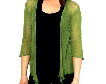 トップス SHEER ROLLED EDGE KNIT CARDIGAN Sheer Knit Top, Mesh Knit Sweater, Thin Knit Cardigan, Mesh