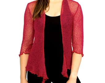 Women's Lightweight Sweater, Cardigan Cover Up, Resort Wear Knit, Sheer Mesh Sweater, Gift for Mom, Spring Summer Sweater, Cover Up Arms