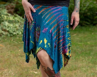Tie Dye Fairy Skirt, Pixie Skirt, Butterfly Skirt, Flowing Knee Length Skirt, Festival Skirt, Hippie Skirt, Plus Size Skirt, Festival Wear